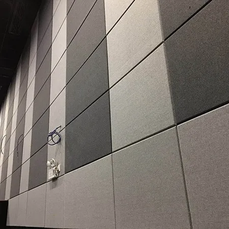Display of soundproofing products produced by our nonwoven machinery